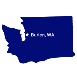 Map of Washington with location of Burien