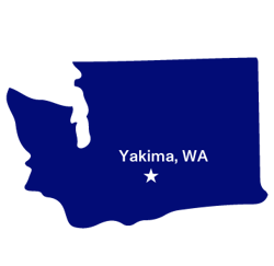 Map of Washington with location of Yakima Map of Washington with location of Yakima